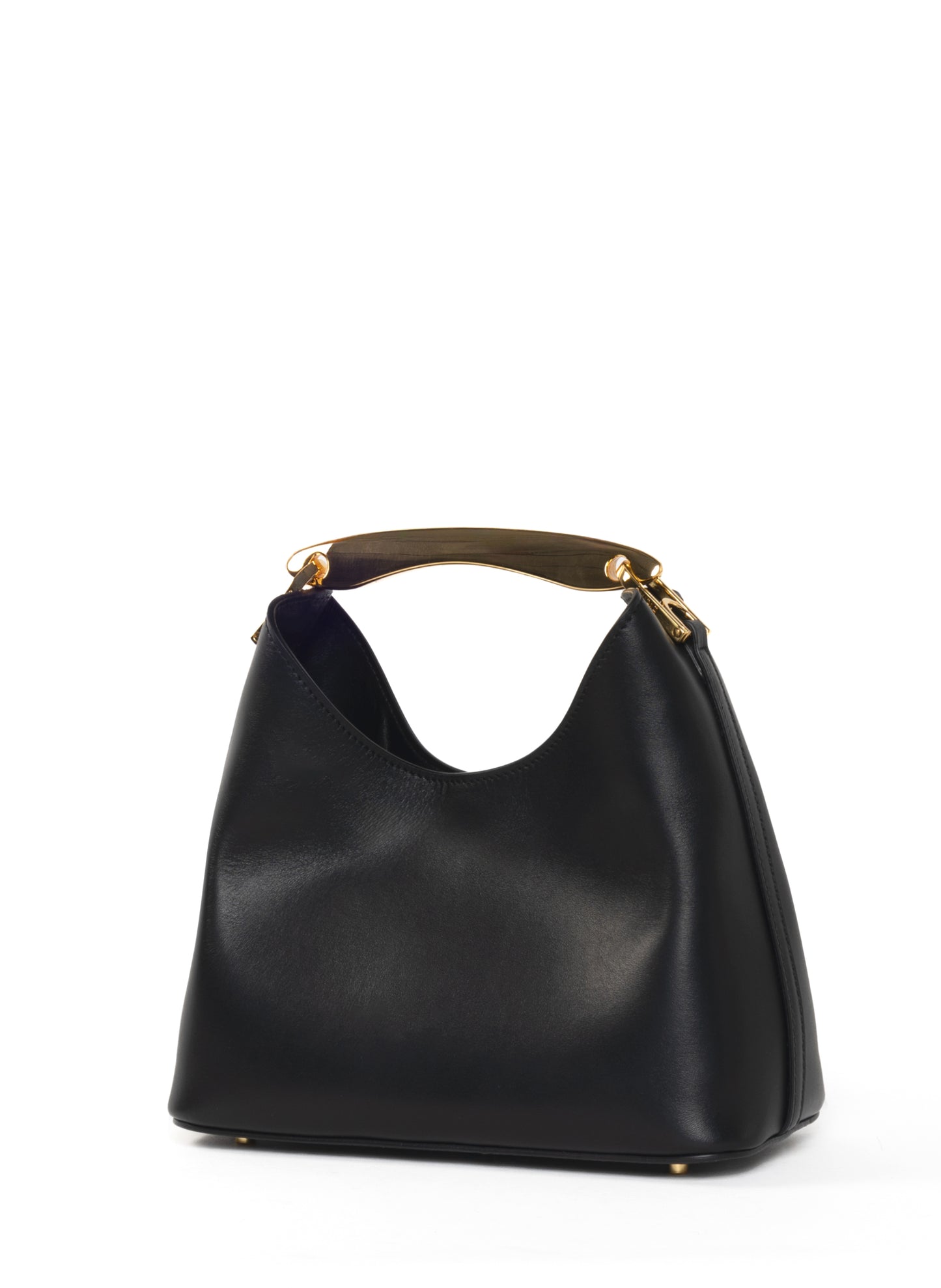 Small Boomerang Leather Black - Gold