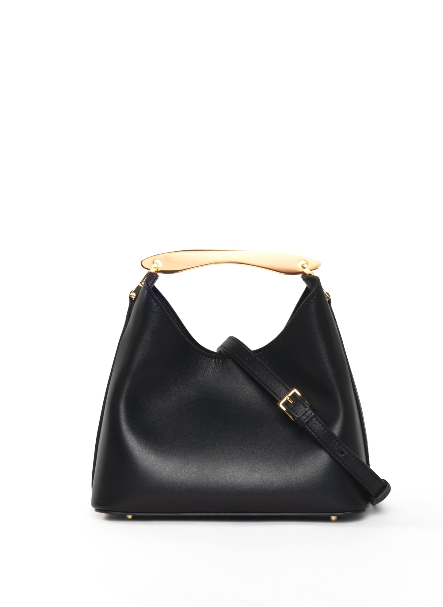 Small Boomerang Leather Black - Gold