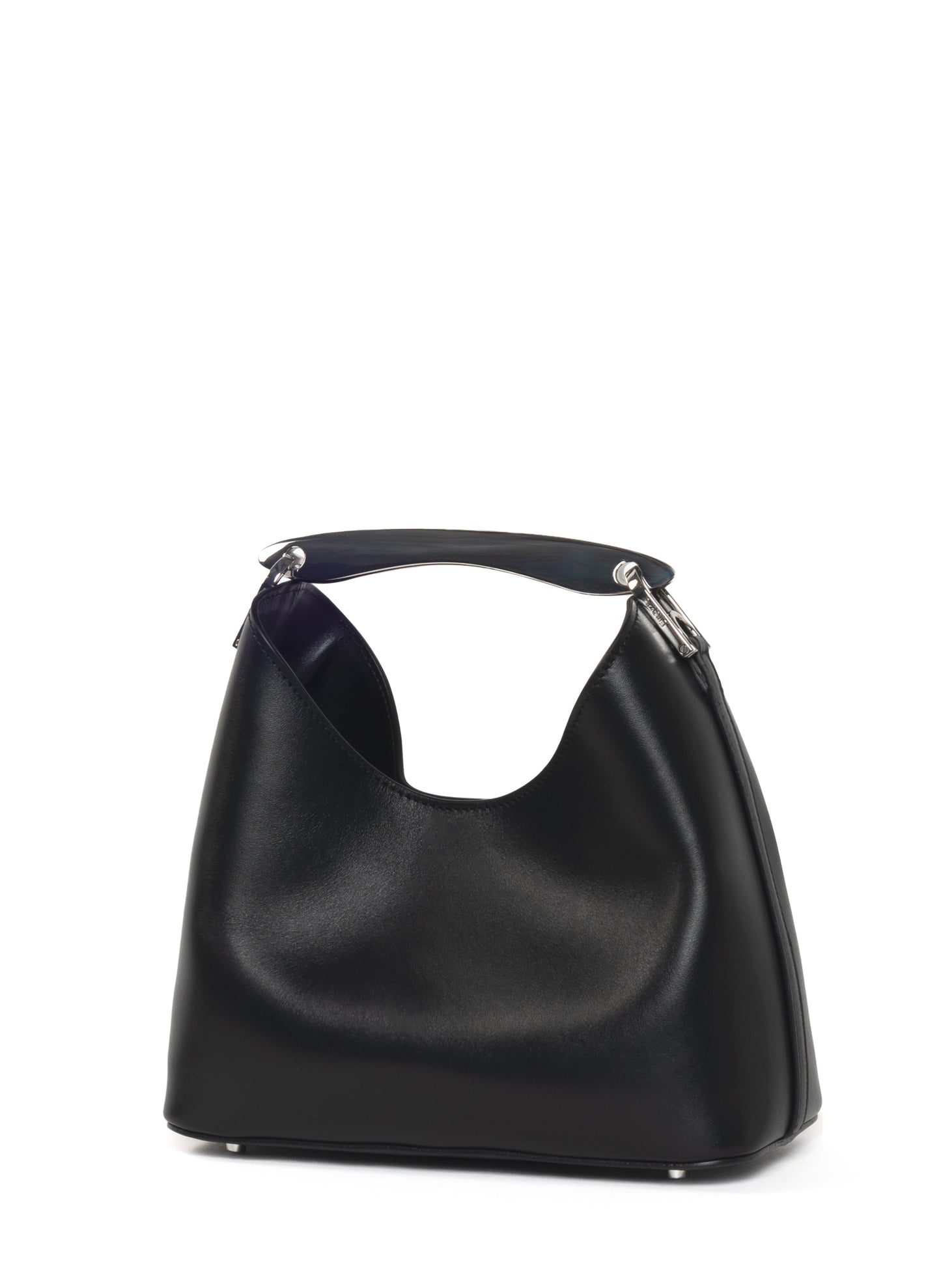 Small Boomerang Leather Black - Silver