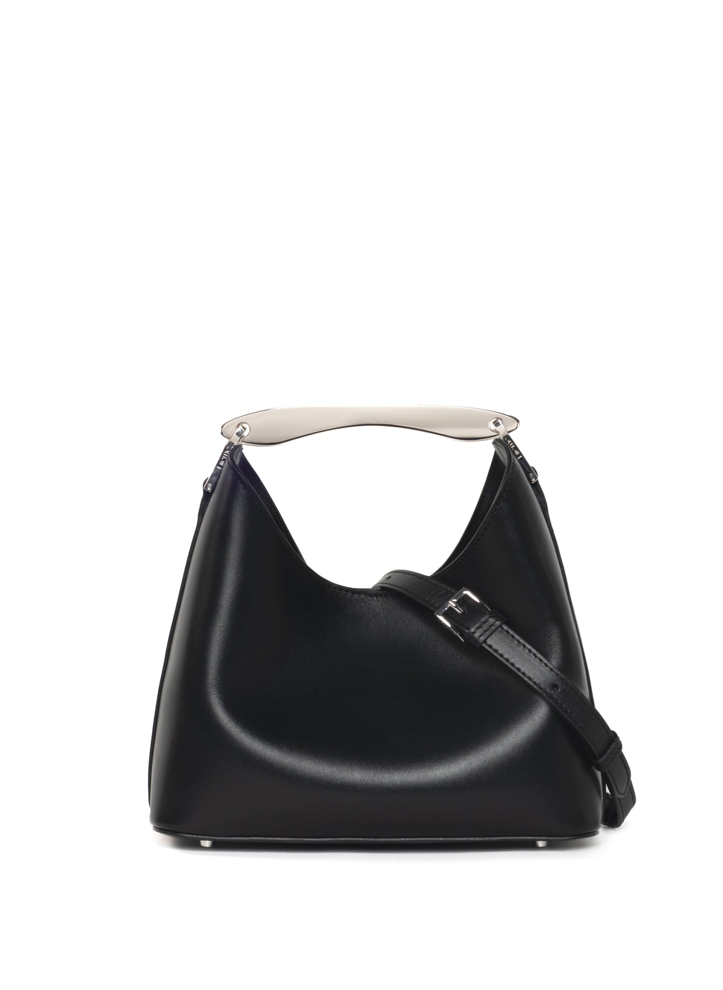 Small Boomerang Leather Black - Silver