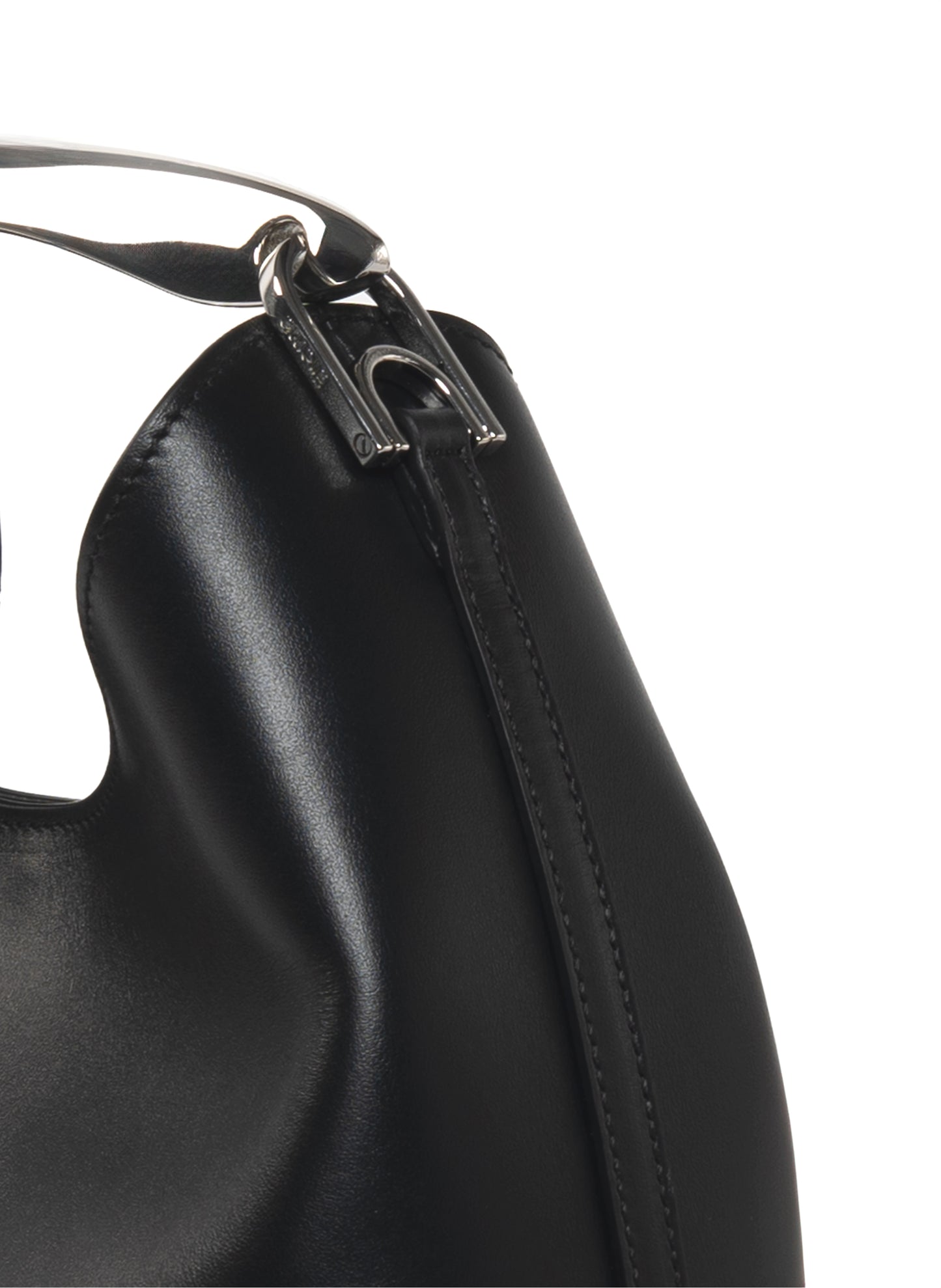 Small Boomerang Leather Black - Silver
