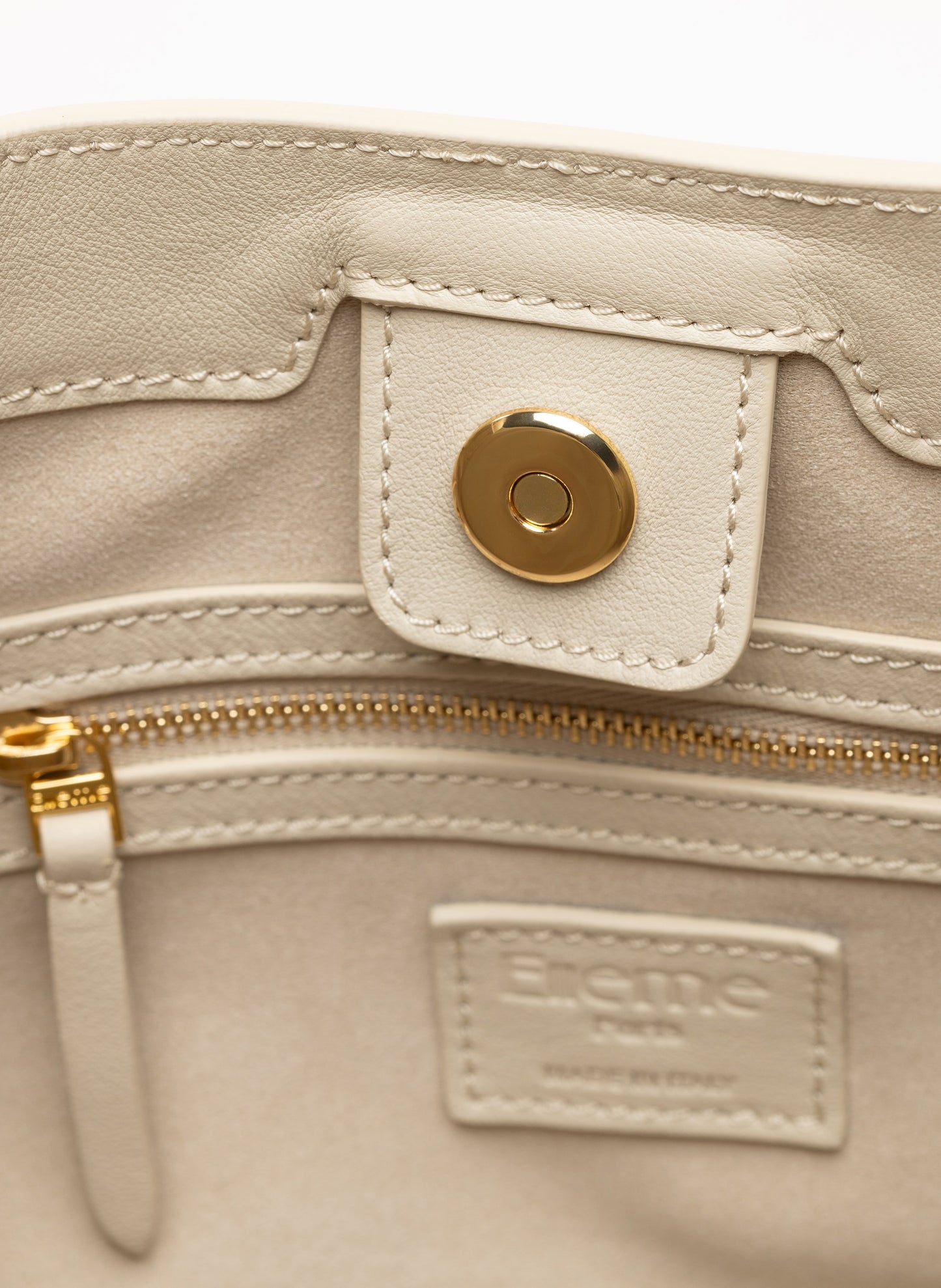 Dimple Tote Leather Sesame