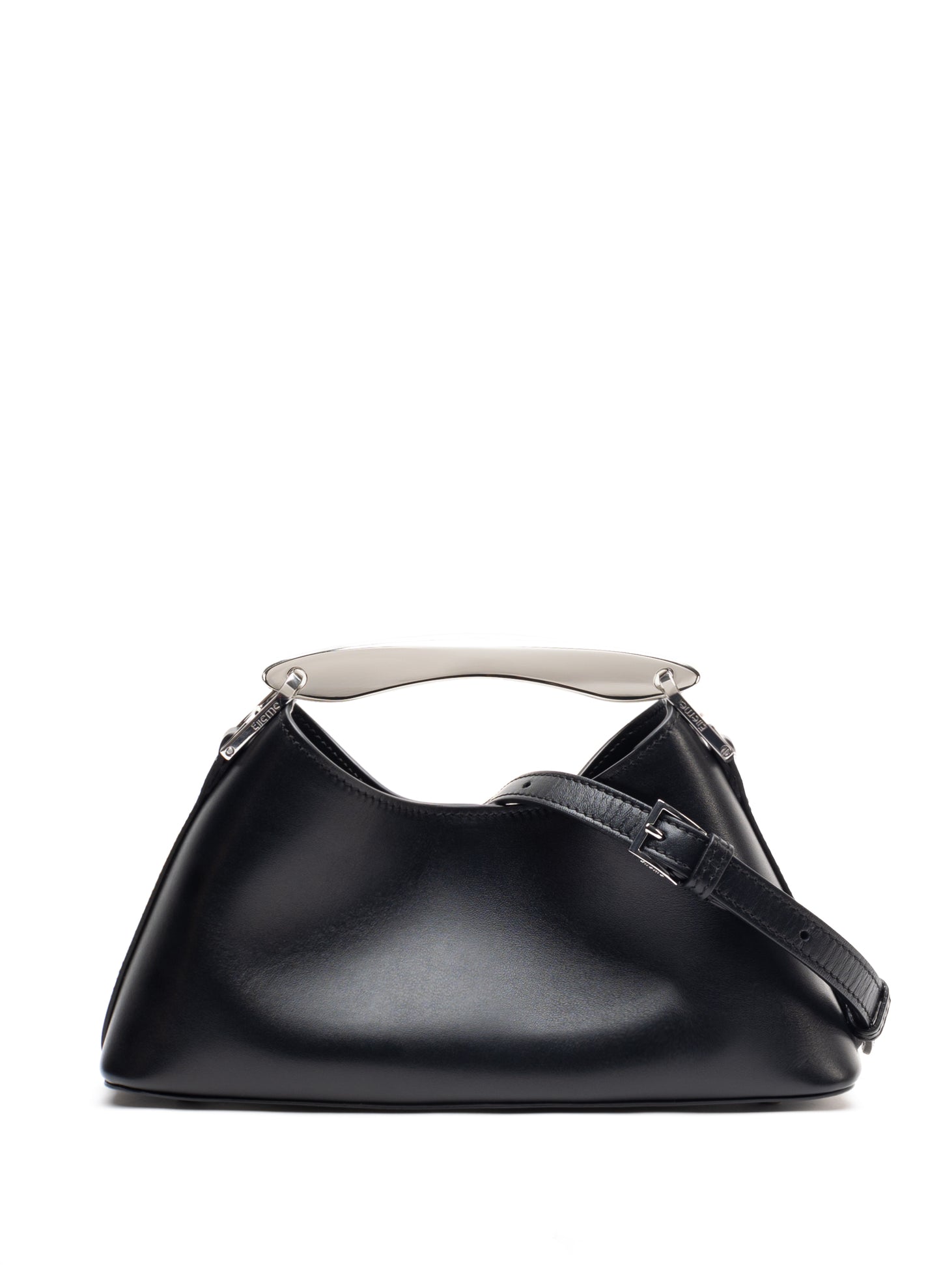 Mini Boomerang Leather Black - Silver