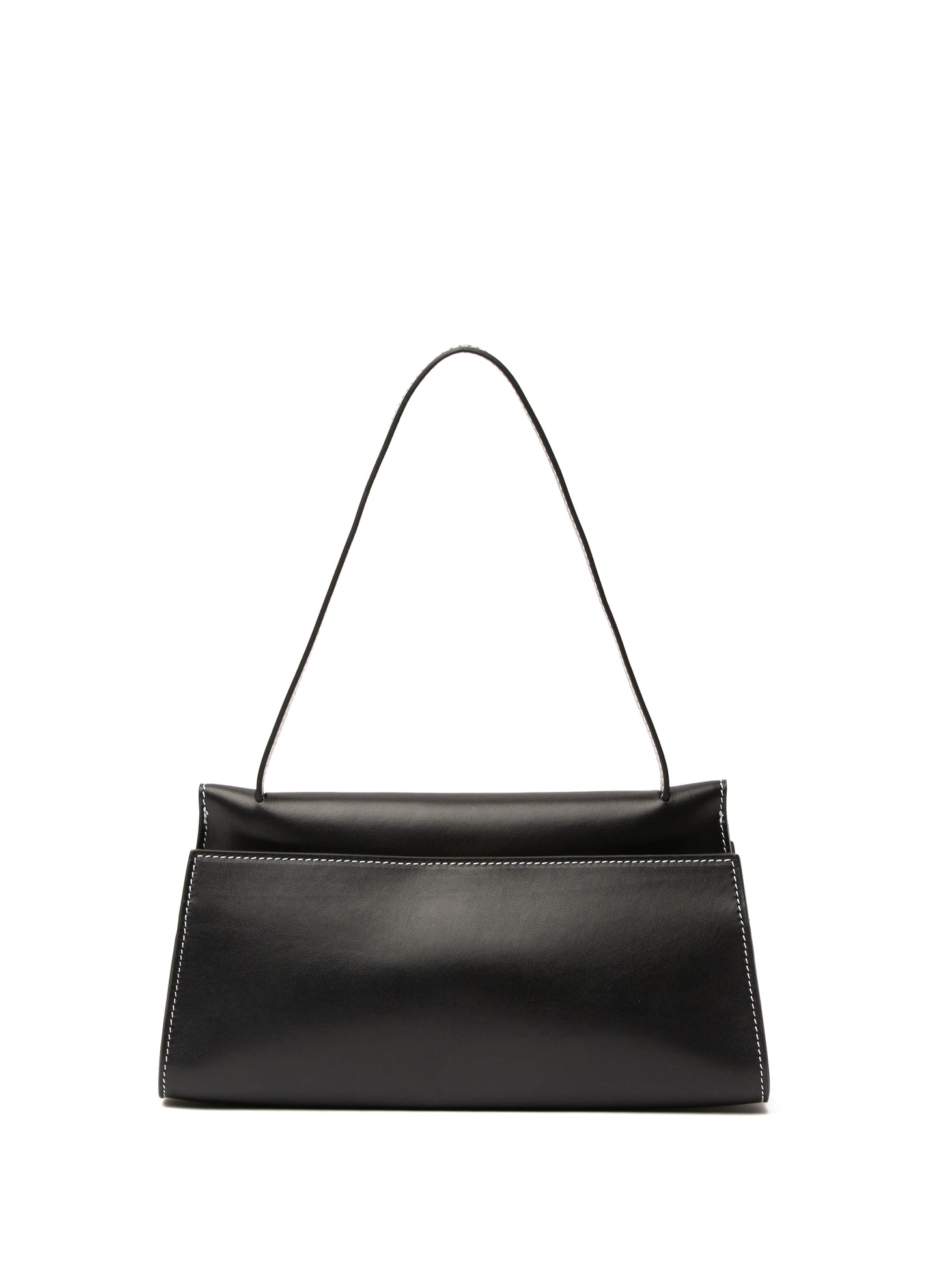 Long Papillon Leather Black/Black Stitches