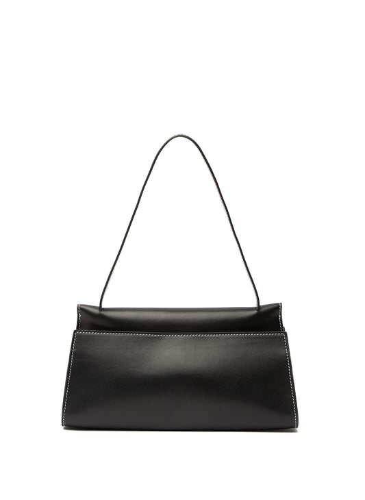 Long Papillon Leather Black/Black Stitches