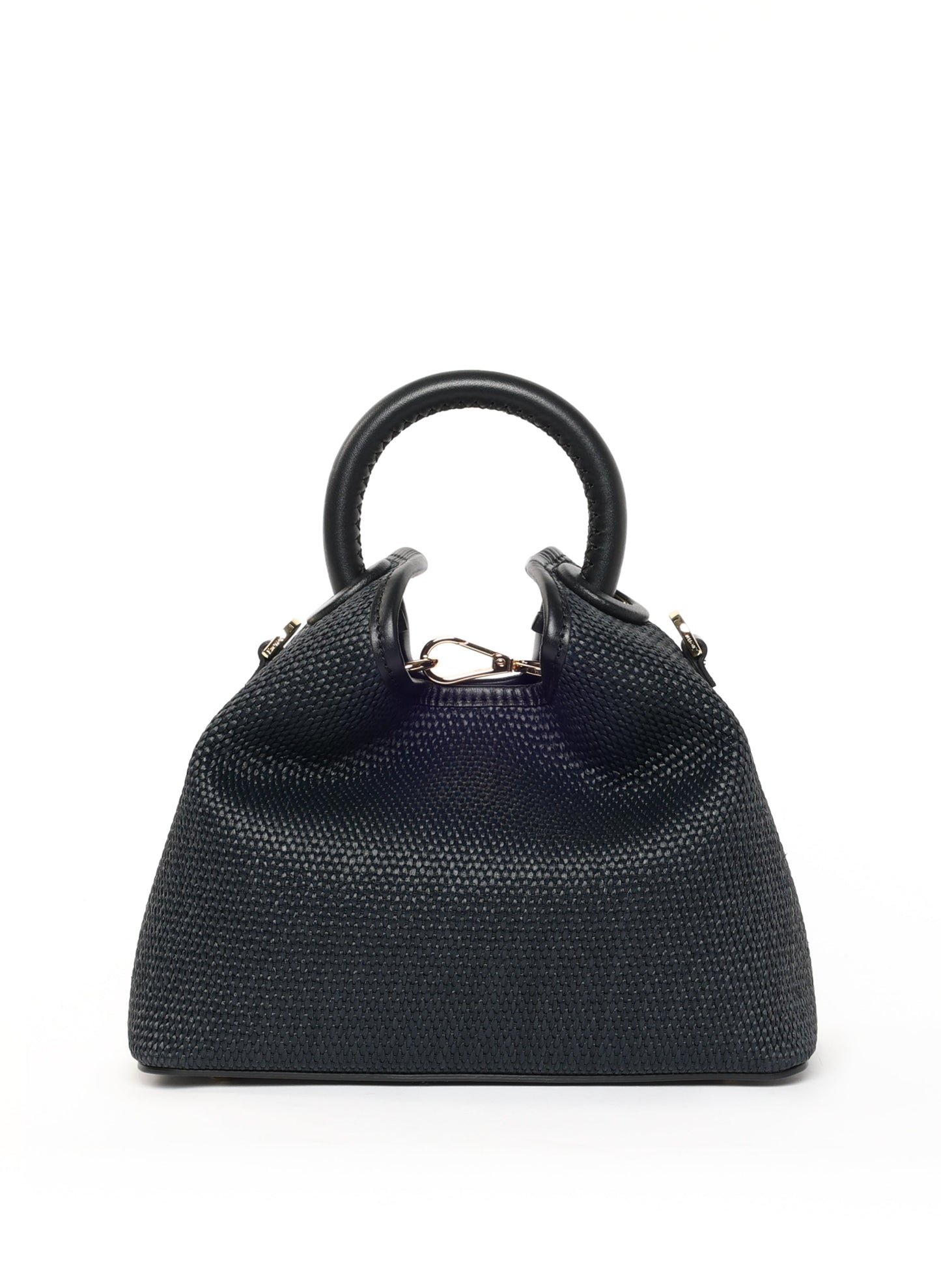 Baozi Raffia/Leather Black