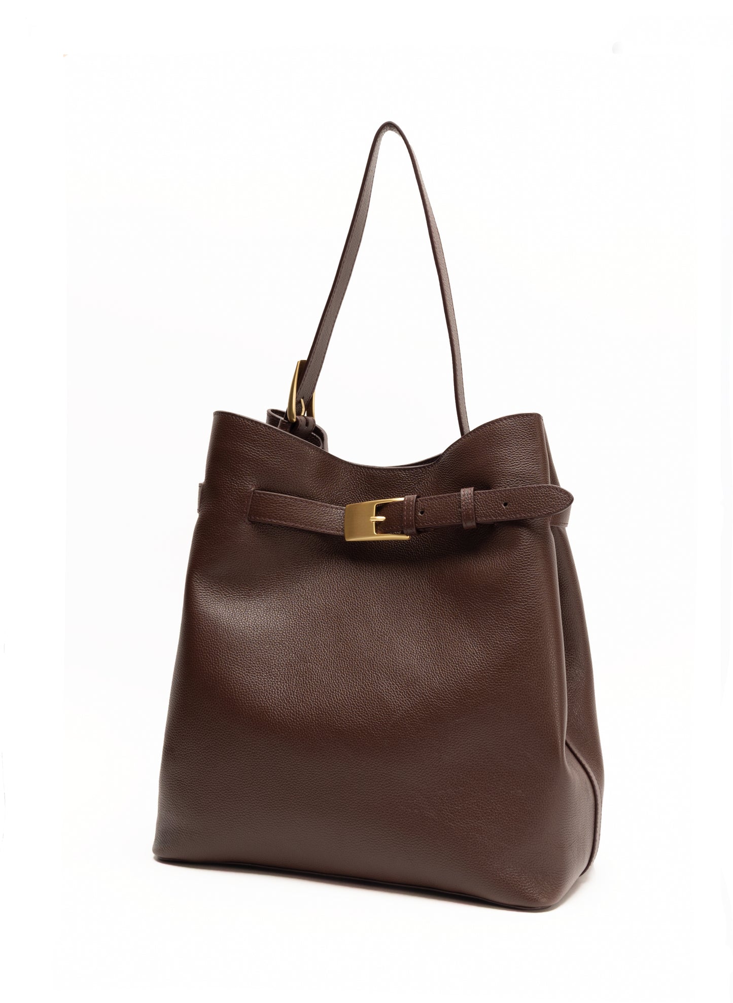Belt Bag Pebbled Leather Dark Brown