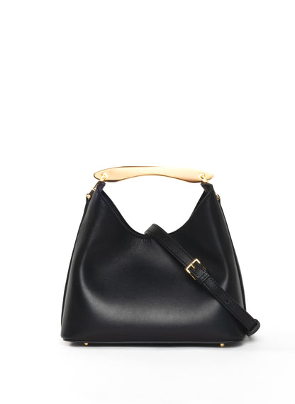 Small Boomerang Leather Black - Gold