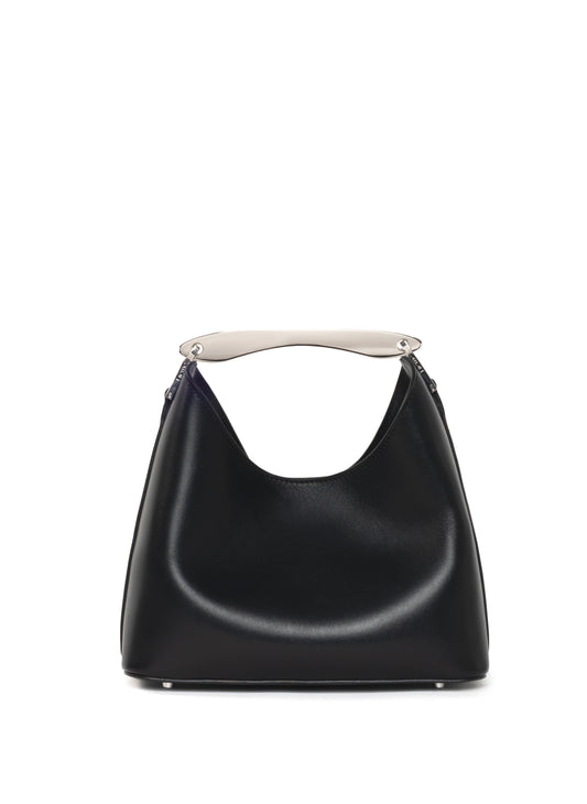 Small Boomerang Leather Black - Silver