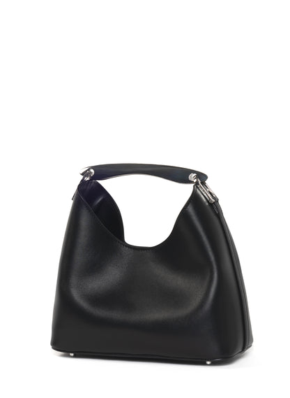 Small Boomerang Leather Black - Silver