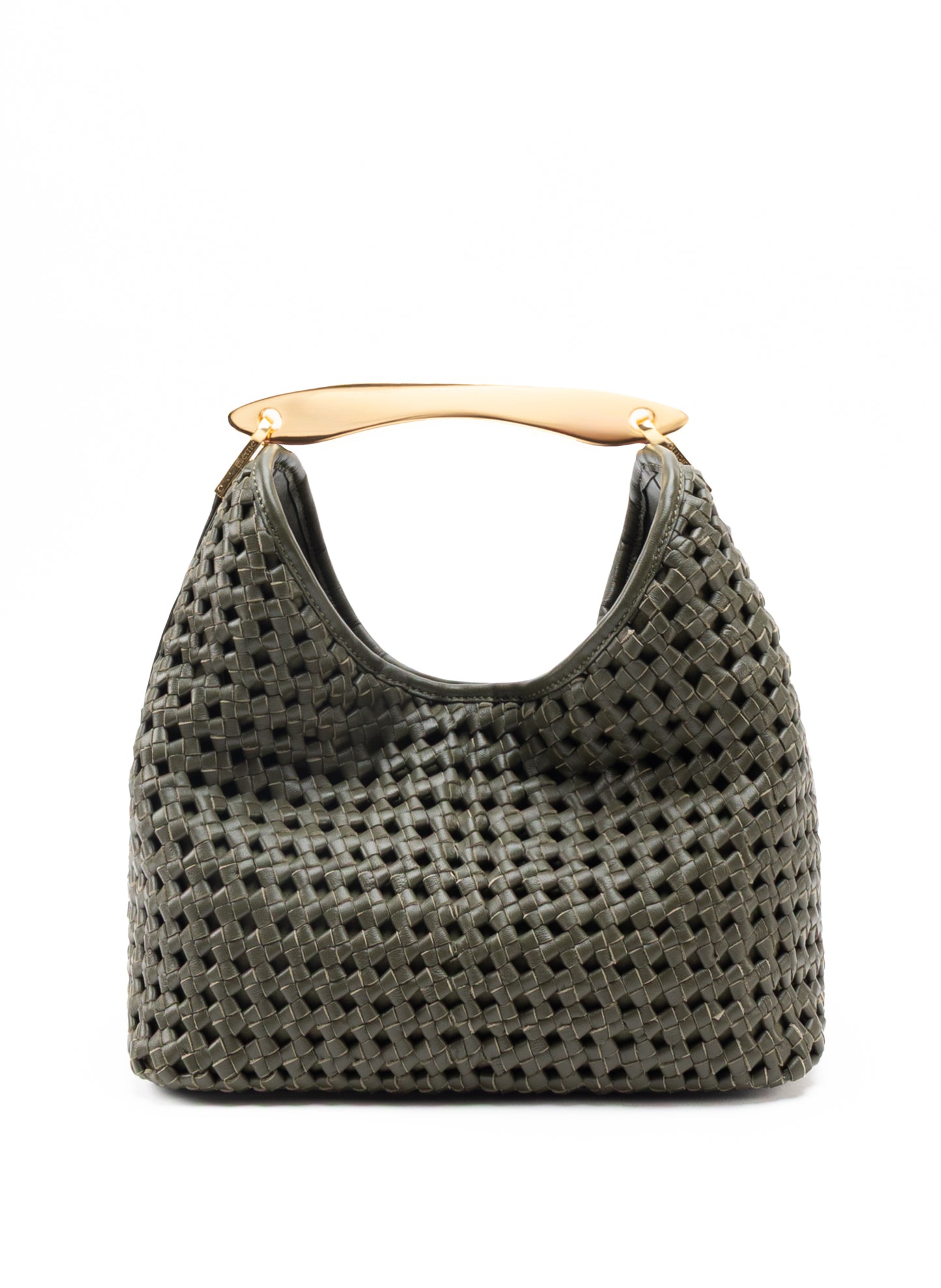 Boomerang Woven Leather Olive Green