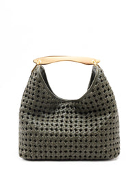 Boomerang Woven Leather Olive Green