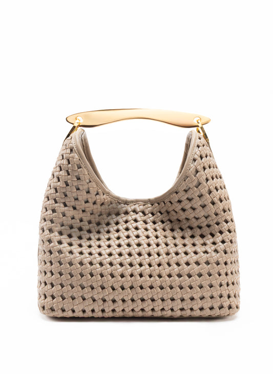 Boomerang Woven Leather Taupe