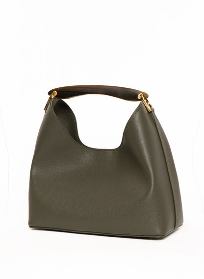 Boomerang Caviar Leather Khaki Green