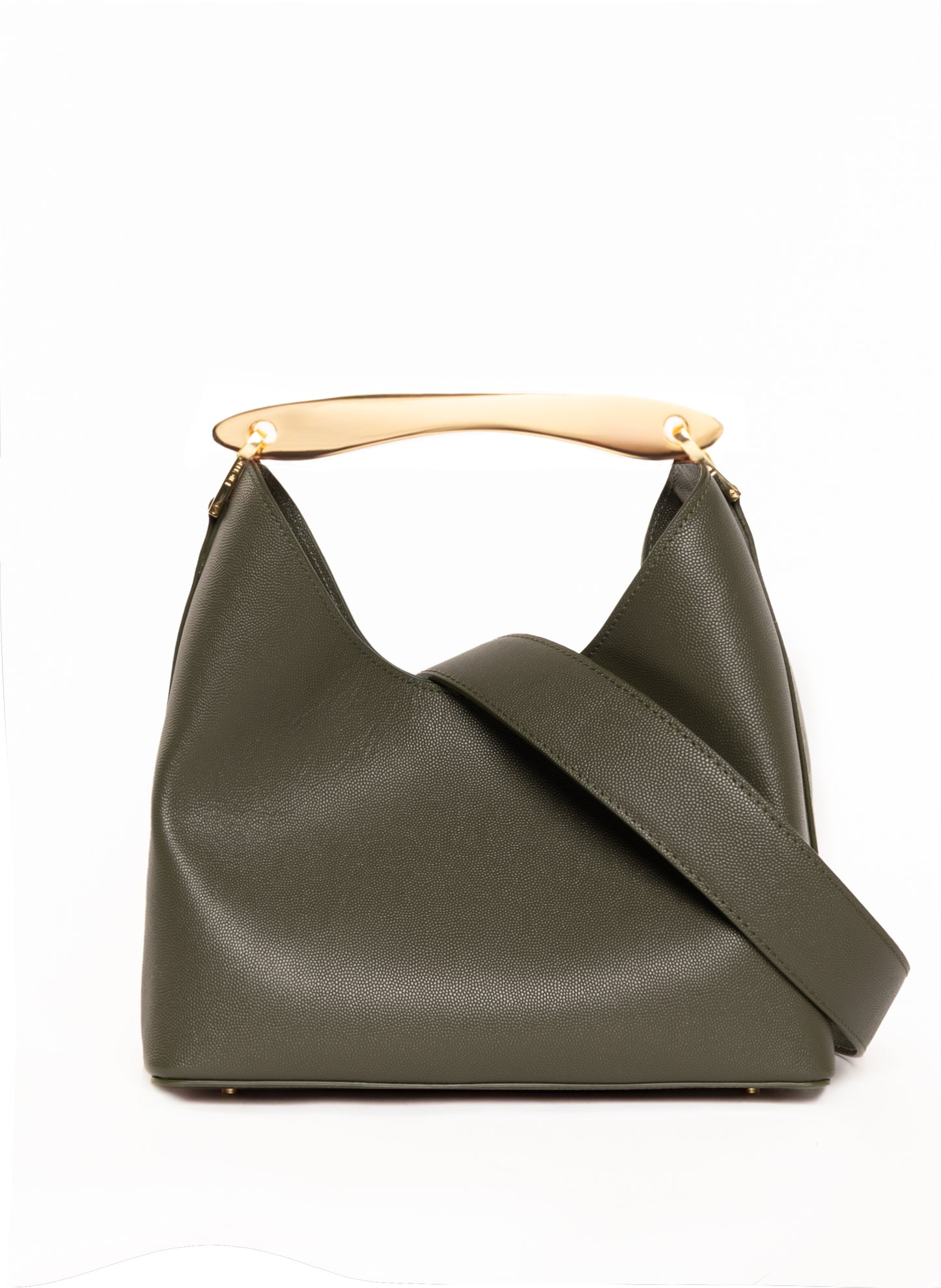 Boomerang Caviar Leather Khaki Green