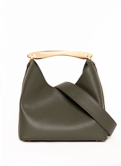 Boomerang Caviar Leather Khaki Green