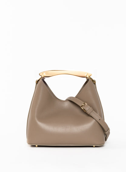 Small Boomerang Leather Taupe