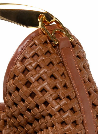 Boomerang Woven Leather Cognac