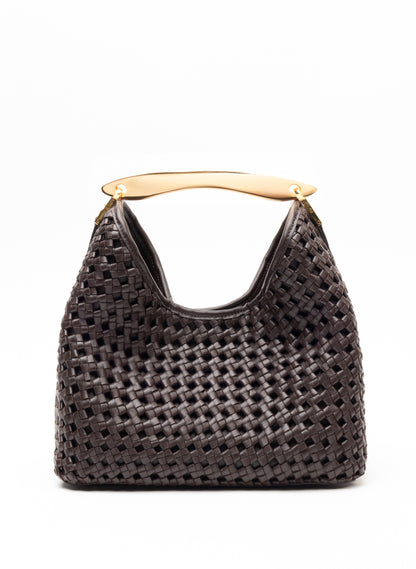 Boomerang Woven Leather Dark Brown
