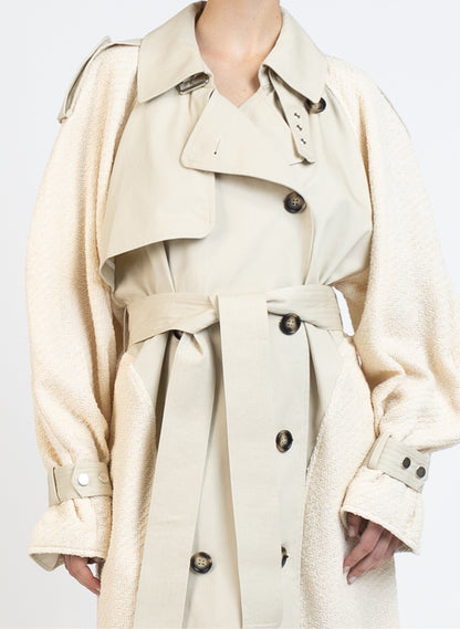 Double Breasted Trench Coat/Beige