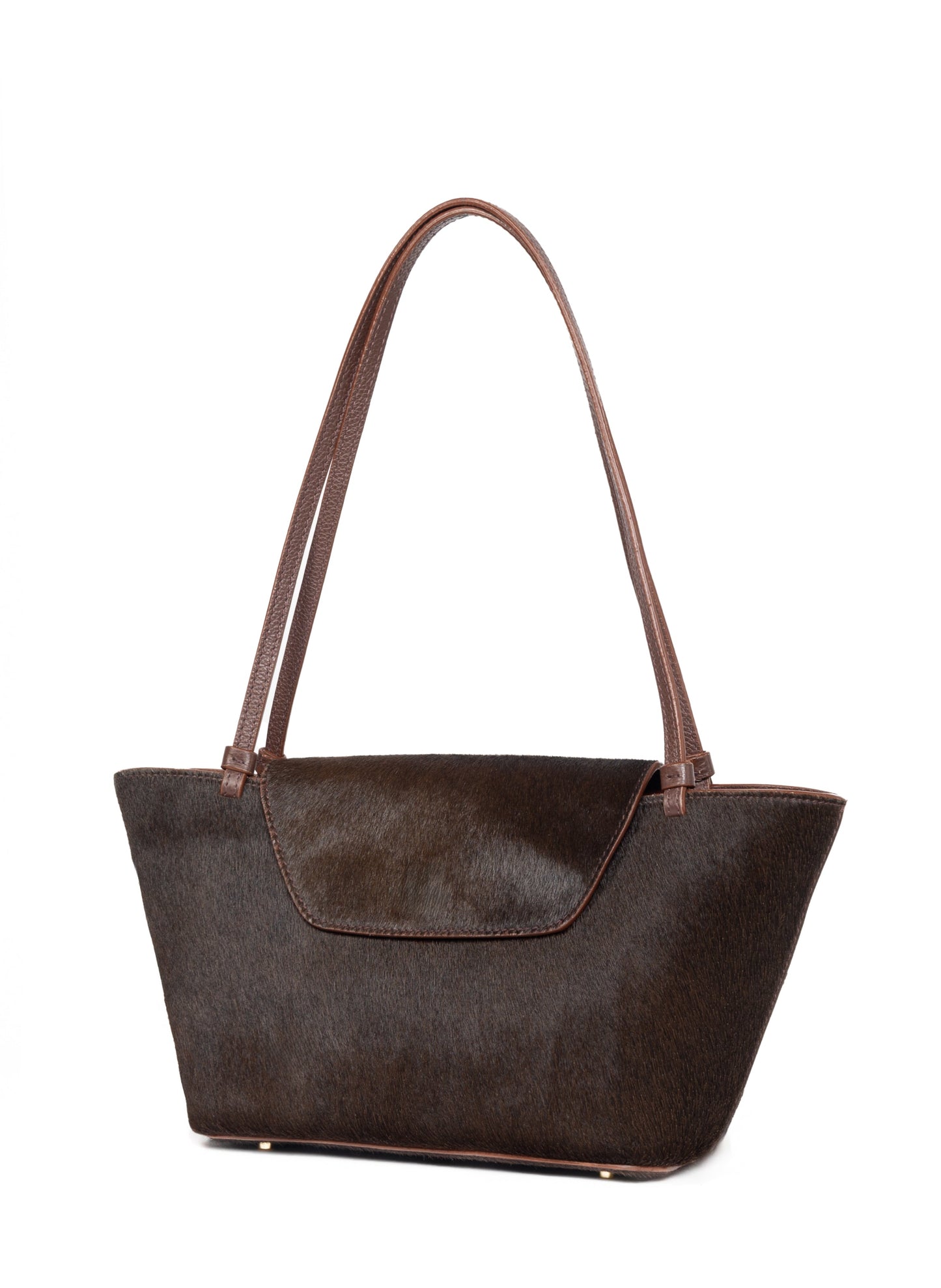 Courrier Tote Calf Leather Dark Brown