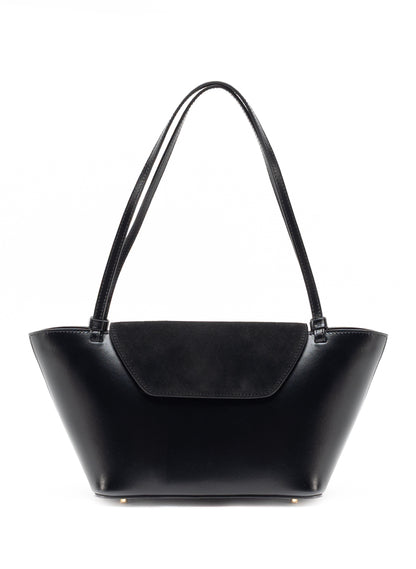 Courrier Tote Suede/Leather Black