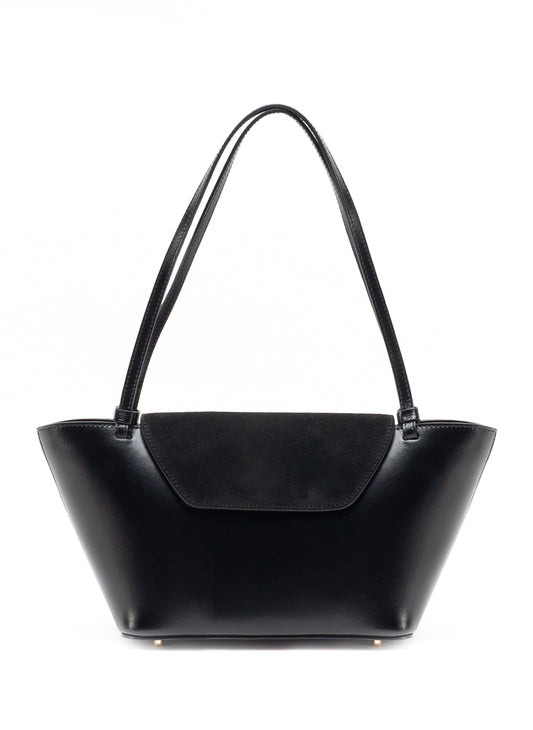 Courrier Tote Suede/Leather Black