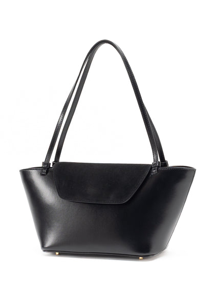 Courrier Tote Suede/Leather Black