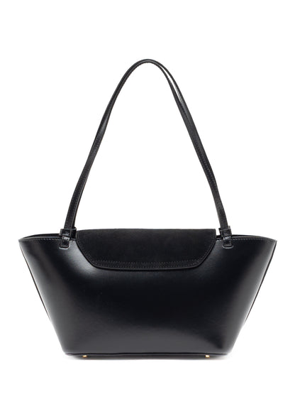 Courrier Tote Suede/Leather Black