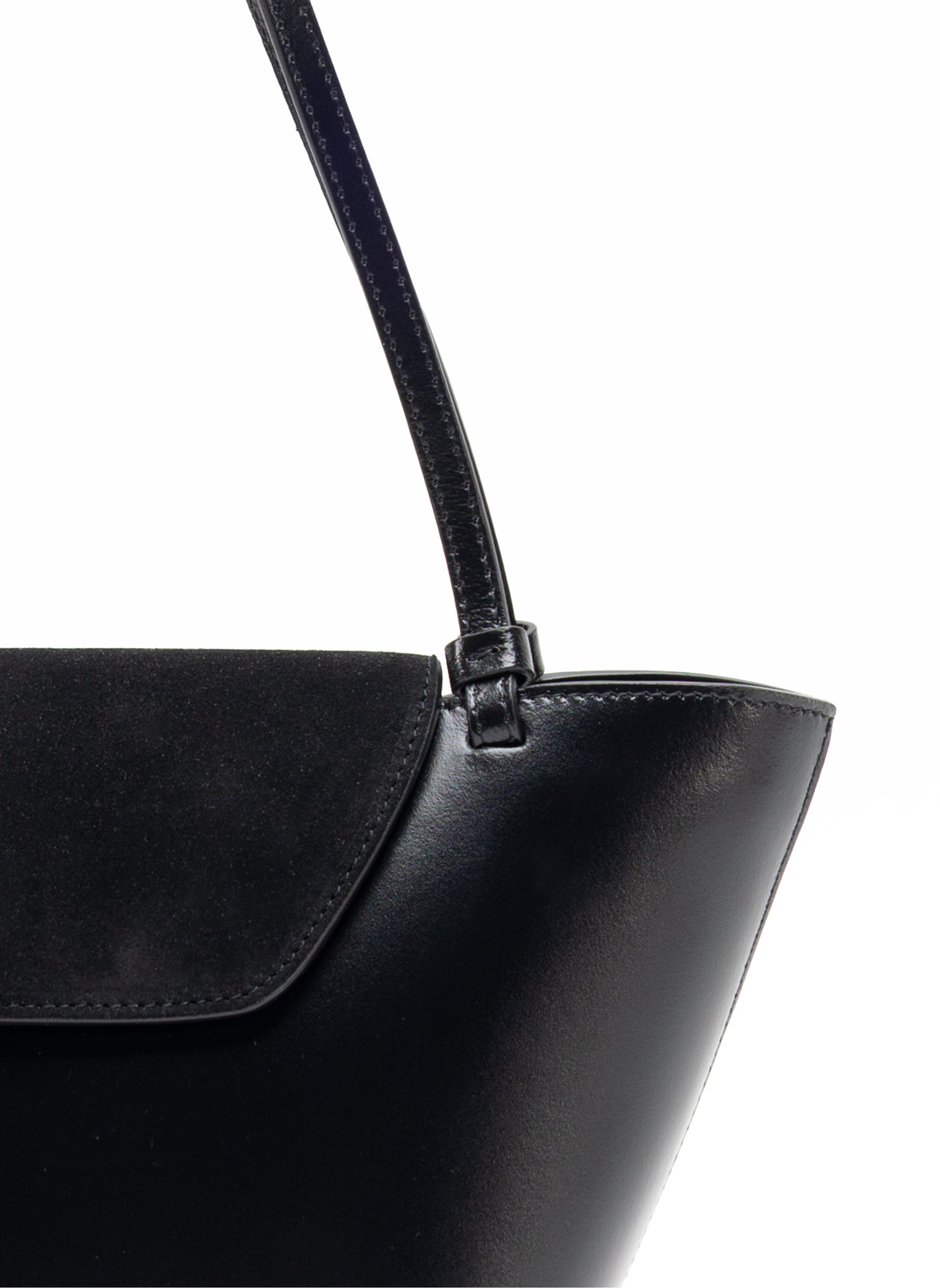 Courrier Tote Suede/Leather Black