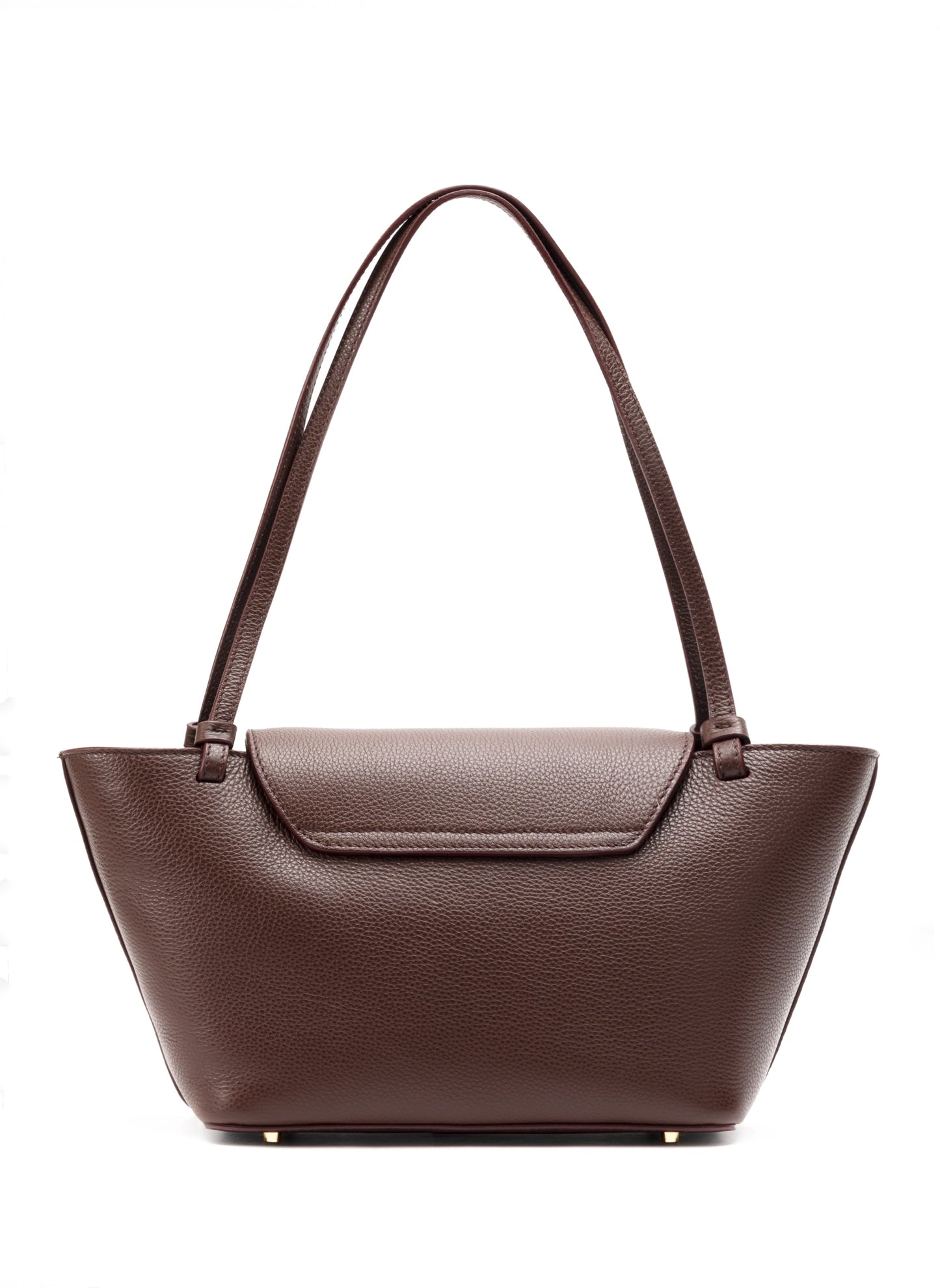Courrier Tote Pebbled Leather Dark Brown