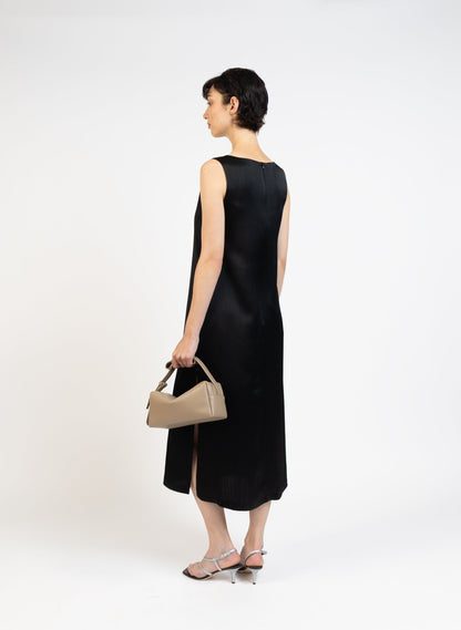 Sleeveless Maxi Dress/Textured Black