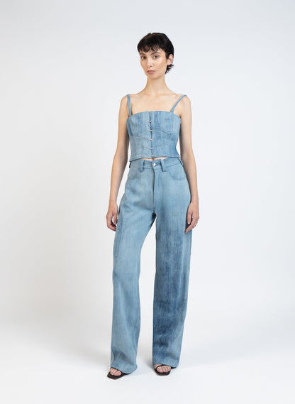 Denim Cargo Trousers/Light Blue