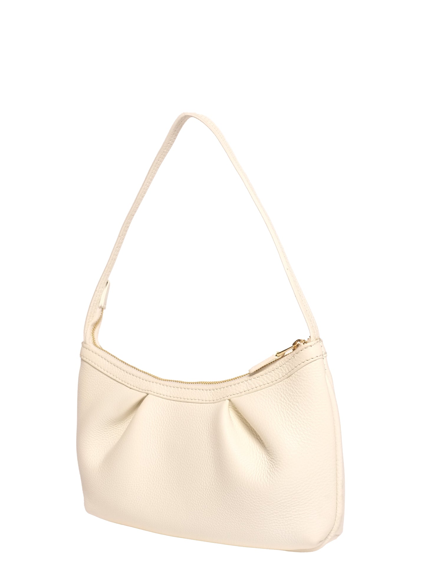 Dimple Pochette Pebbled Leather White