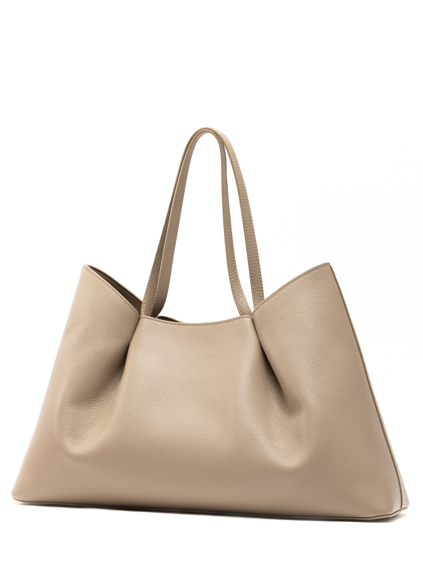 Dimple Tote Pebbled Leather Taupe
