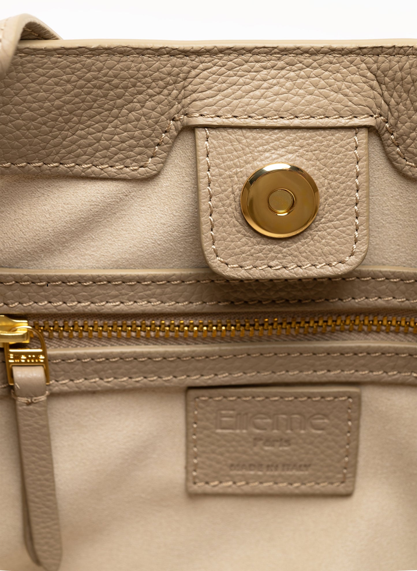 Dimple Tote Pebbled Leather Taupe
