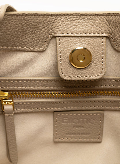 Dimple Tote Pebbled Leather Taupe