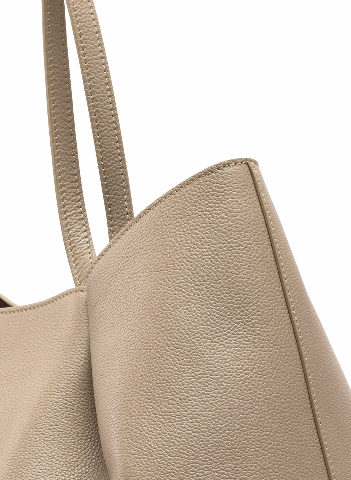 Dimple Tote Pebbled Leather Taupe
