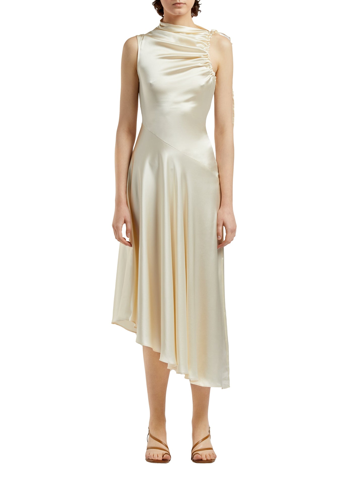 Silk Satin Dress Beige