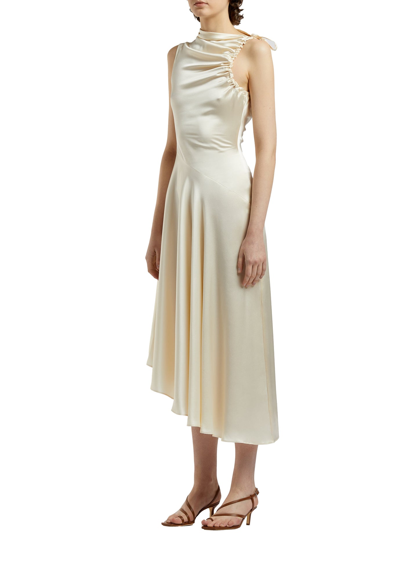 Silk Satin Dress Beige