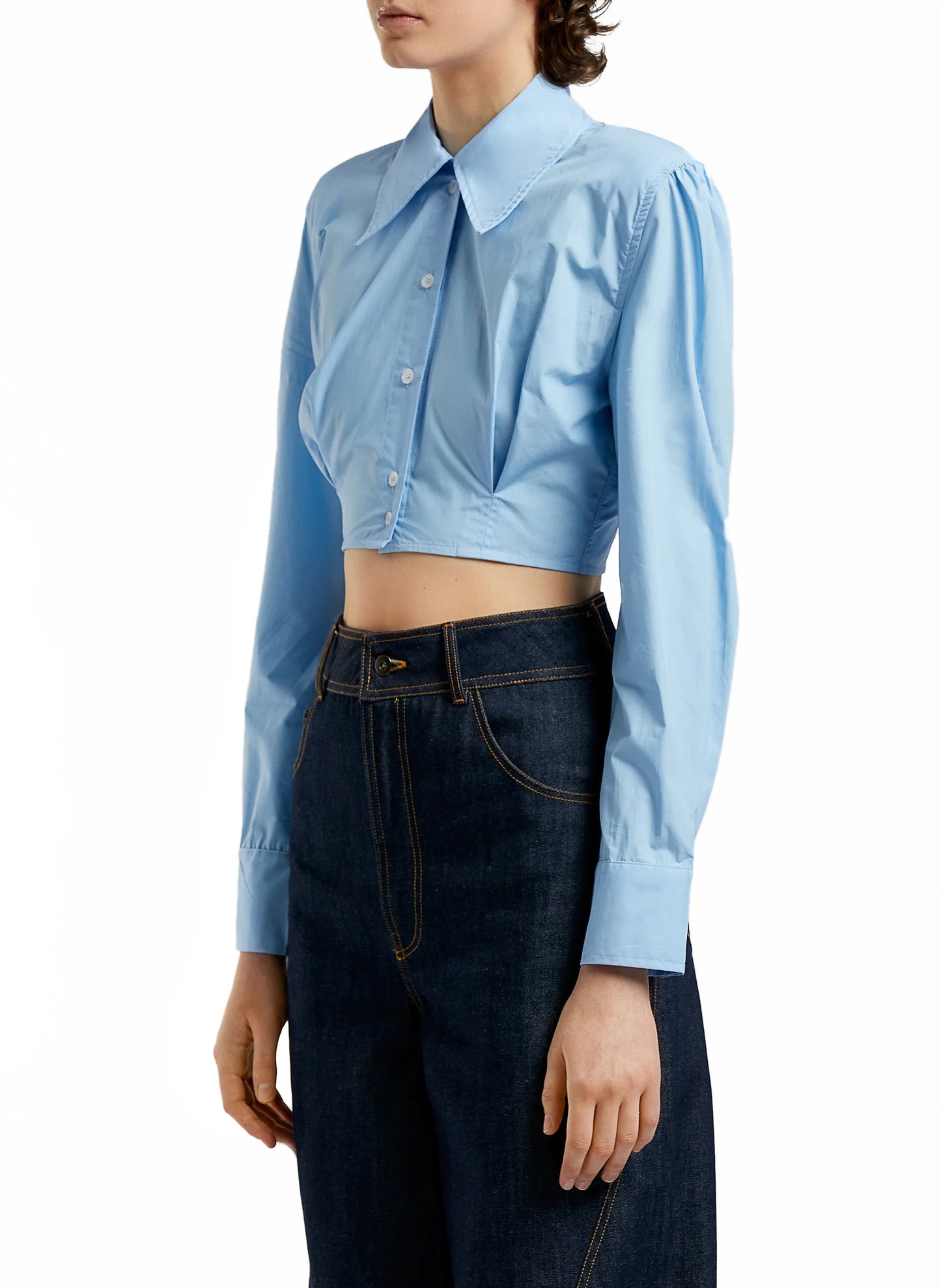 Cropped Shirt Blue