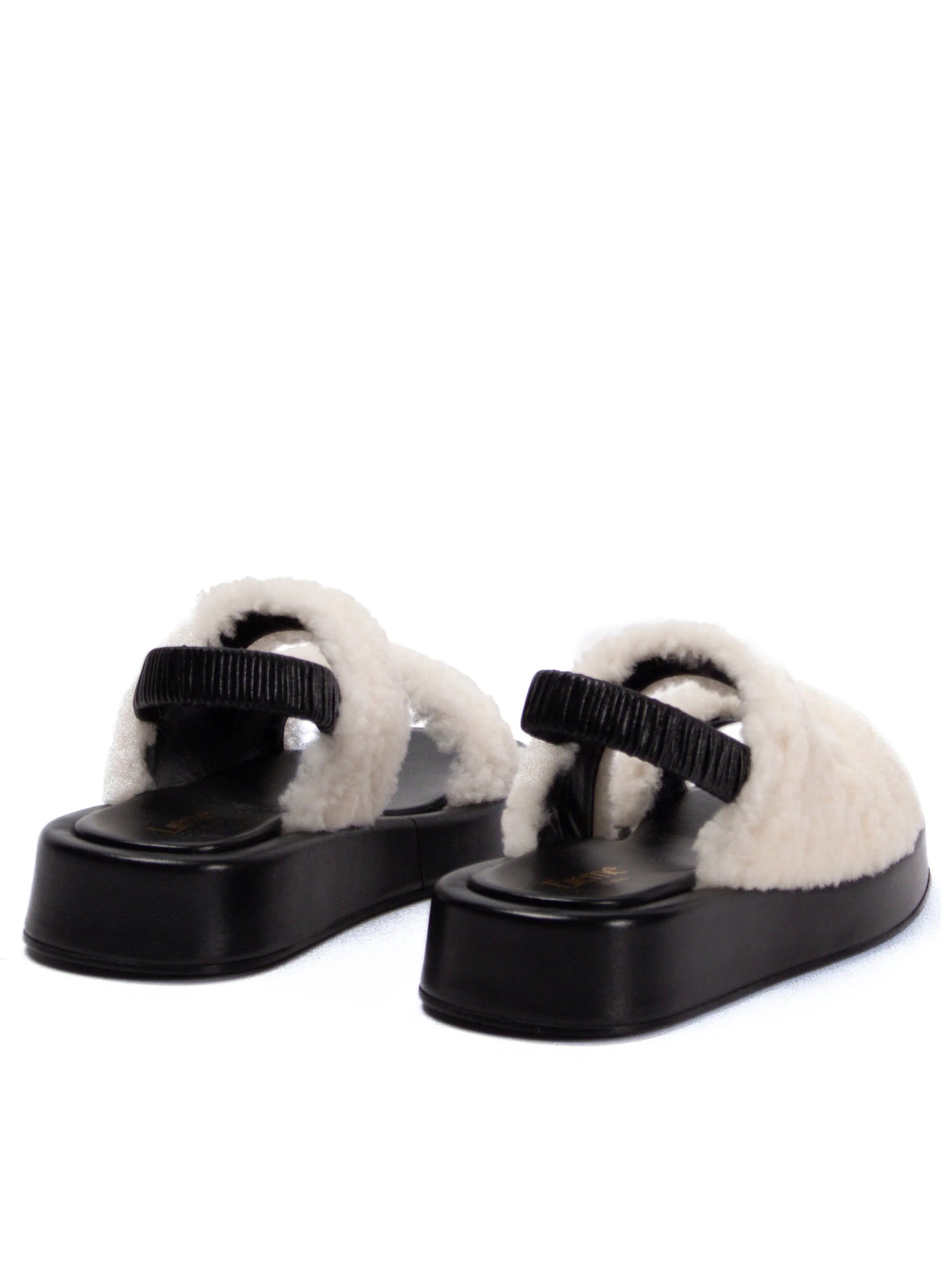 Gemini Shearling Slingback Black/Beige