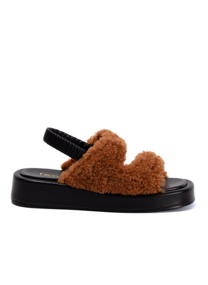 Gemini Shearling Slingback Teddy Caramel