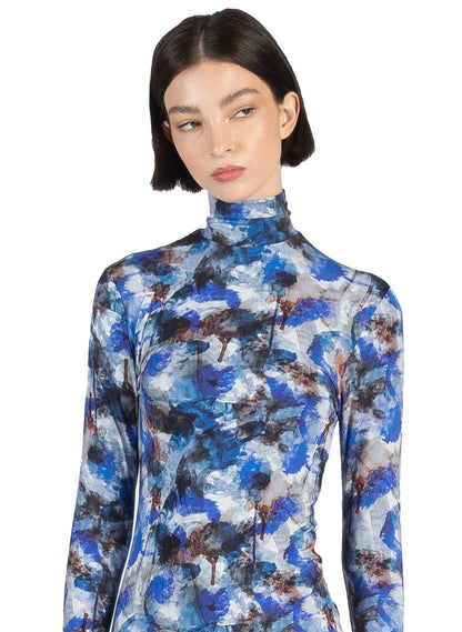 Printed Turtleneck Dress Multicolour