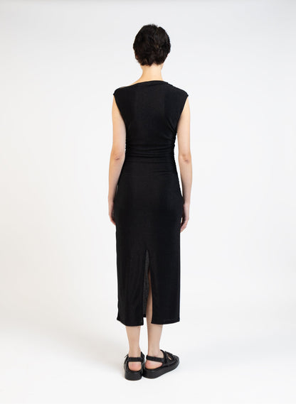 Draped Jersey Dress/Black