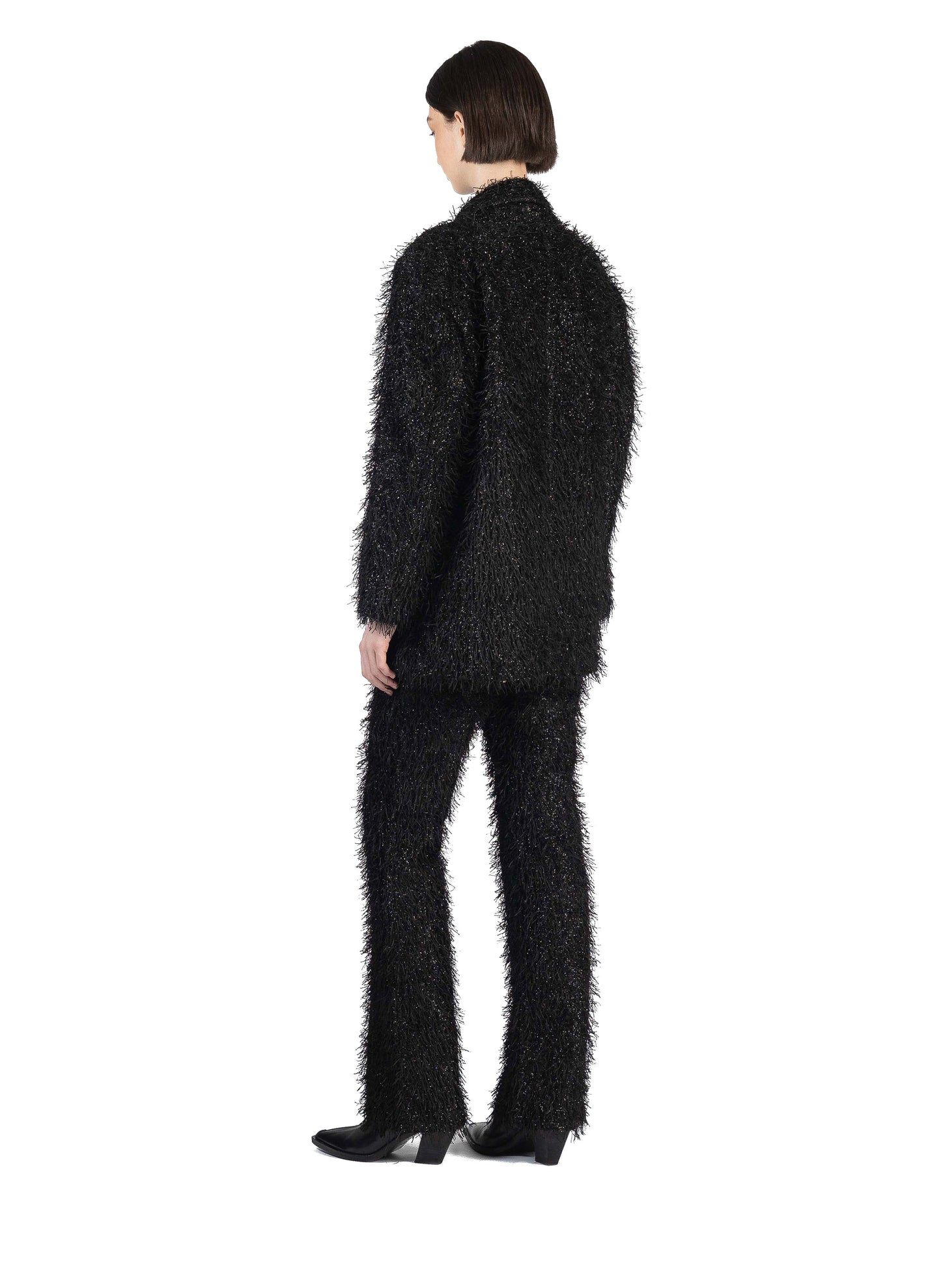 Fluffy Tailored Jacket Black