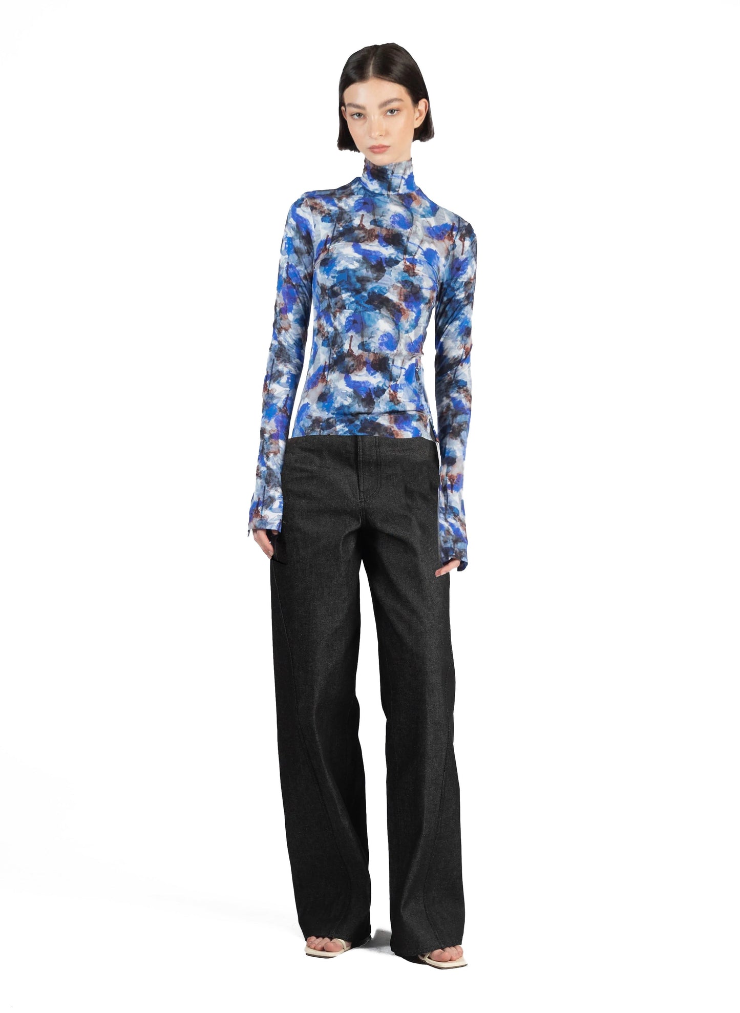 Printed Turtleneck Top Multicolour