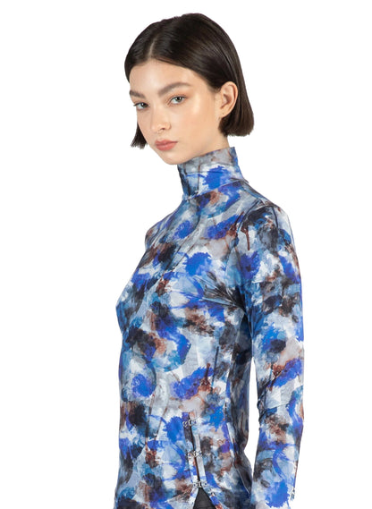 Printed Turtleneck Top Multicolour