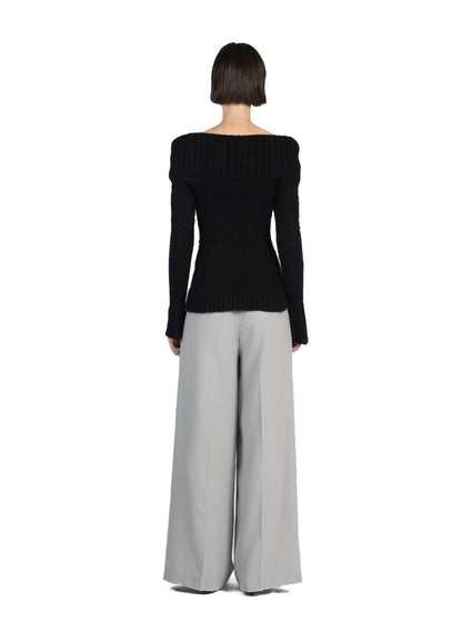 Mohair Off Shoulder Jumper Black