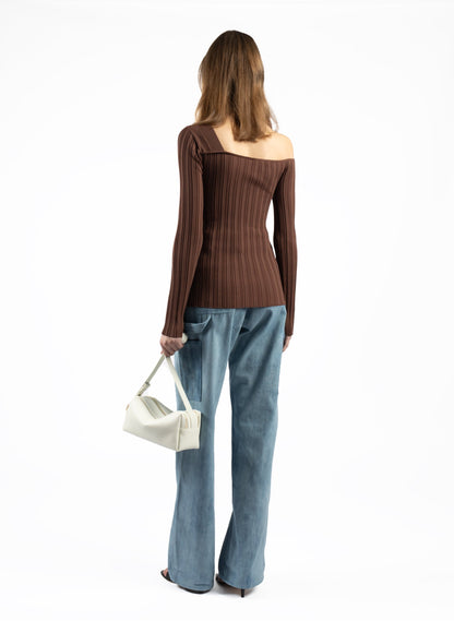 Asymmetric Fitted Jumper Brown